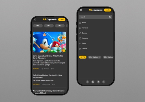 Web Design Package Example: Development of the Leading News Resource PS Legend