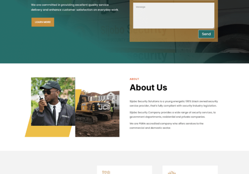 Web Design Package Example: Sijobo Security - Web Design Project