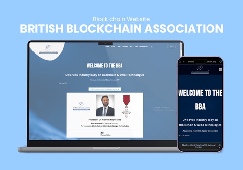Custom Software Development Package Example: British Blockchain Assoc: React Web & Hybrid App