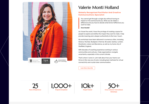 Web Design Package Example: Web Design & Development for Creative Coaching Com