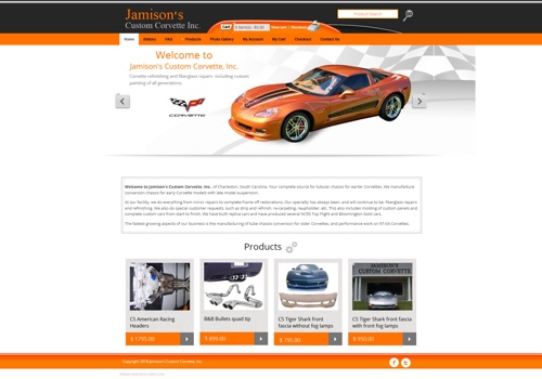 E-Commerce Development Package Example: Project with Jamison's Custom Corvette