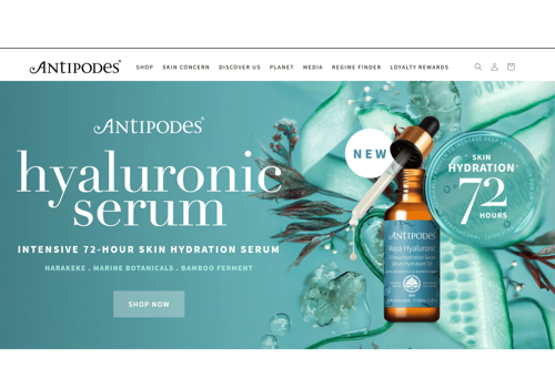 Web Design Package Example: Antipodes - Custom Shopify Development