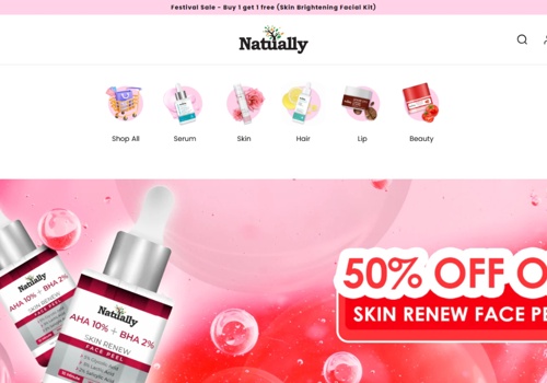 Web Design Package Example: Natually: Organic Beauty Essential Shopify Website