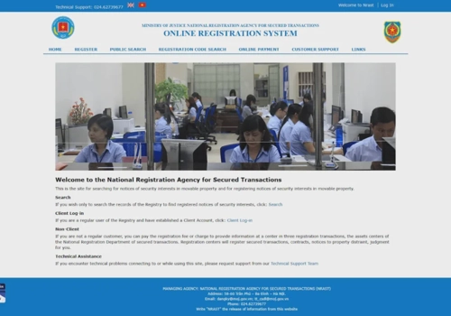 Web Design Package Example: National Registration Agency Secured Transaction