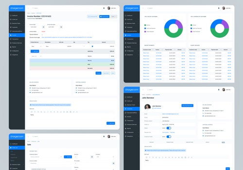 Web Design Package Example: Chargezoom Dashboard Design