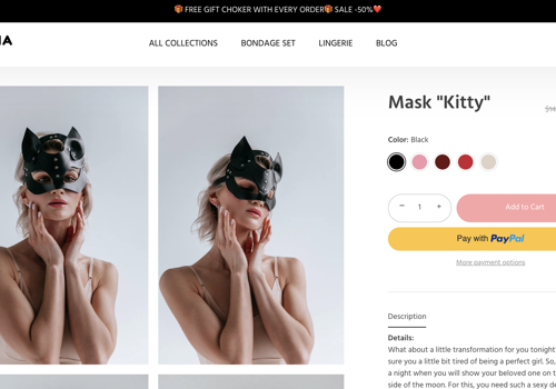 E-Commerce Development Package Example: Sequoia Harness - Adult Products E-commerce