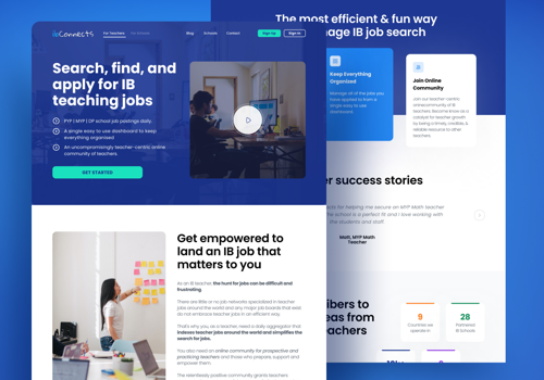 UX/UI Design Package Example: Online community for IB teachers