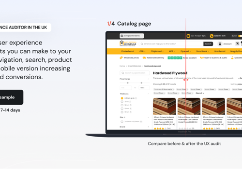UX/UI Design Package Example: Website design and development for an English audi