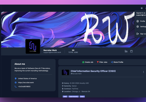 Recruiting Package Example: Recruiter Work