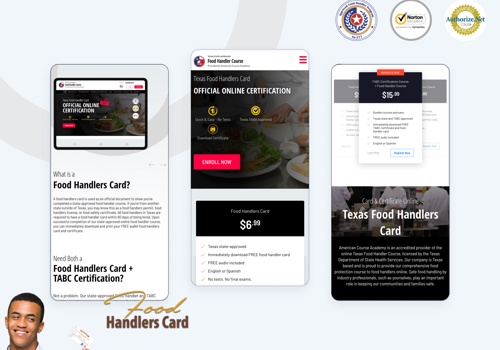 E-Commerce Development Package Example: American Course Academy - Food Handlers Course