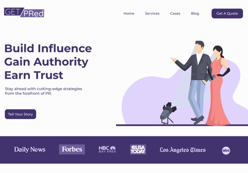 Web Design Package Example: Development of an updated website for a Get PR'ed
