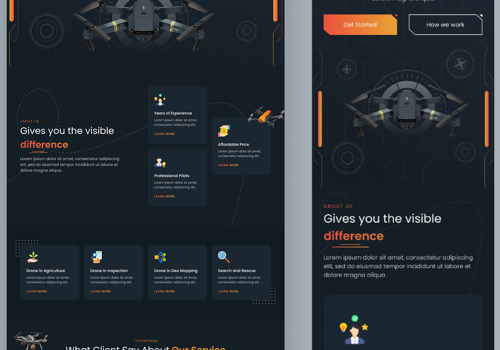 UX/UI Design Package Example: Geo Mapping Drone Website UIUX Design