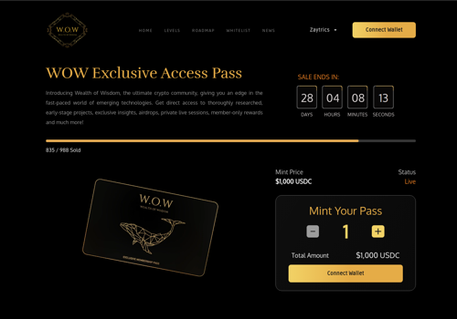 Blockchain Package Example: WOW NFT: DAO Based Investment