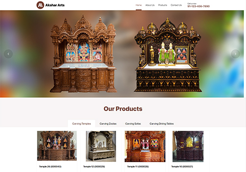 Web Design Package Example: Akshar Arts