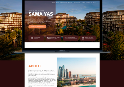 Web Design Package Example: Luxury project with a private park — Sama Yas