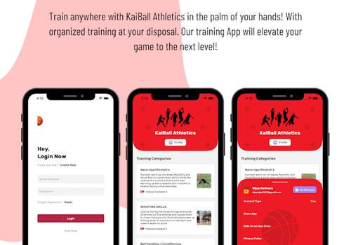 Mobile App Development Package Example: KAIBALL ATHLETICS