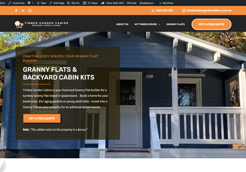 Web Design Package Example: Timber Garden Cabins Website And Ongoing SEO