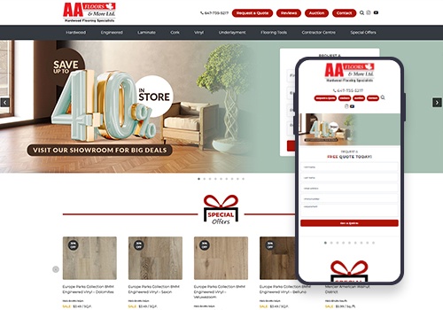 Search Engine Optimization Package Example: AA Floors & More Ltd.: Toronto's Flooring Experts