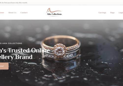 Web Development Package Example: Website Design for Aika Collections