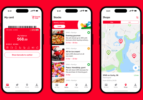 UX/UI Design Package Example: A loyalty program app for the SPAR and Family supe