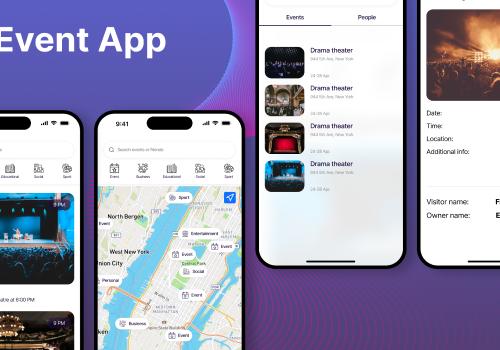 UX/UI Design Package Example: Application to create and manage events