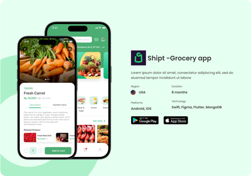 Mobile App Development Package Example: Shipt -Grocery app