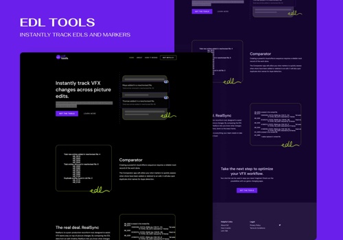 Branding Package Example: Instantly track VFX changes | web design