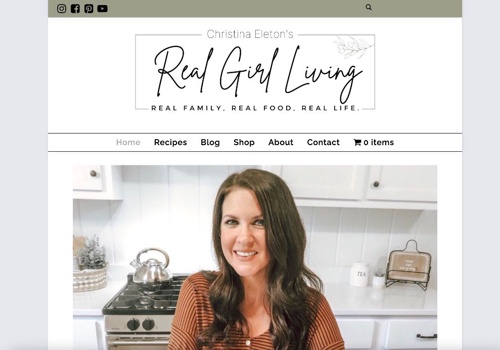 Web Design Package Example: Real Girl Living
