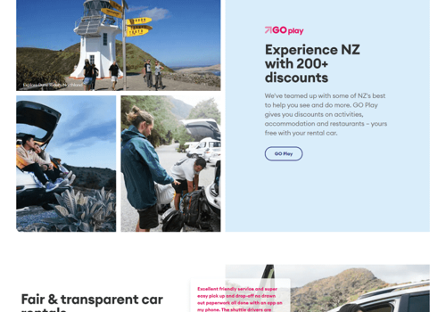 Web Development Package Example: Go Rentals - Website development