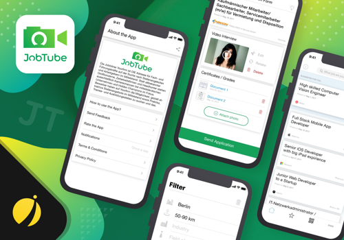 Mobile App Development Package Example: JobTube - job seeking app