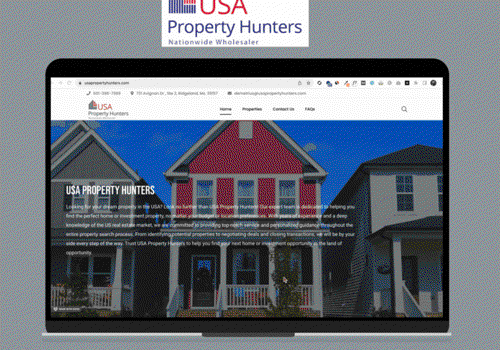 Web Design Package Example: USA Property Hunters