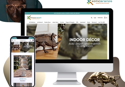 E-Commerce Development Package Example: XoticBrands - Home Decor and Furniture Company