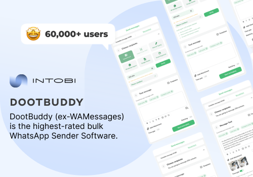 UX/UI Design Package Example: DootBuddy – Bulk WhatsApp Sender Software