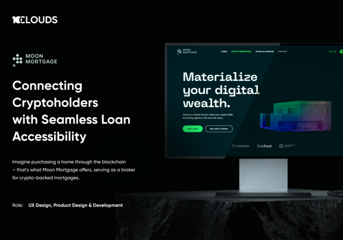 UX/UI Design Package Example: Moon Mortgage: Connecting Cryptoholders with Seaml