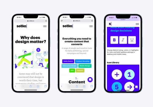 Web Design Package Example: Setka | Branding, web design