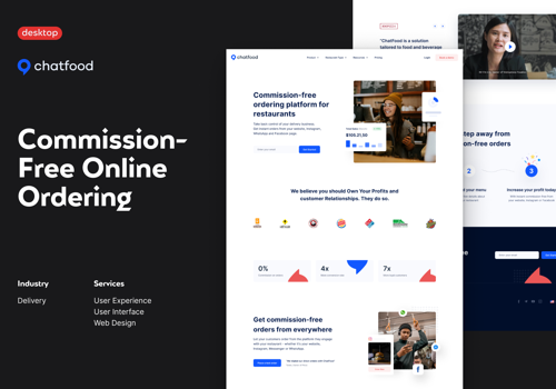 UX/UI Design Package Example: ChatFood - Commission-Free Online Ordering