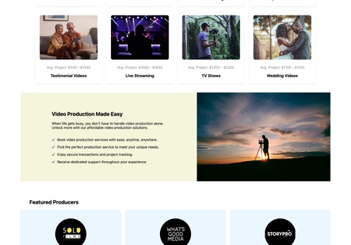 Mobile App Development Package Example: Video Booking Platform