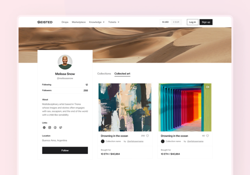 UX/UI Design Package Example: UX/UI Design of an NFT marketplace