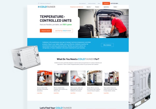 Custom Software Development Package Example: Coldtainer Refrigerated Containers website