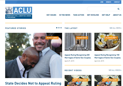 Web Development Package Example: ACLU