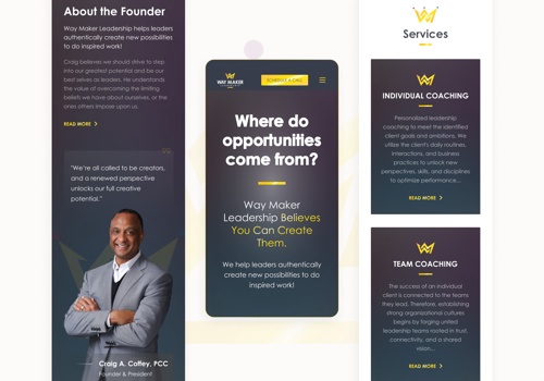 Web Development Package Example: Way Maker Leadership website