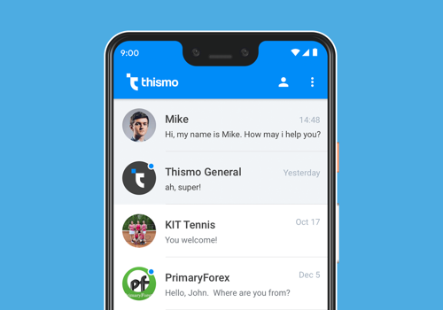 Mobile App Development Package Example: Thismo — corporate chat