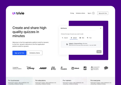 UX/UI Design Package Example: Trivie
