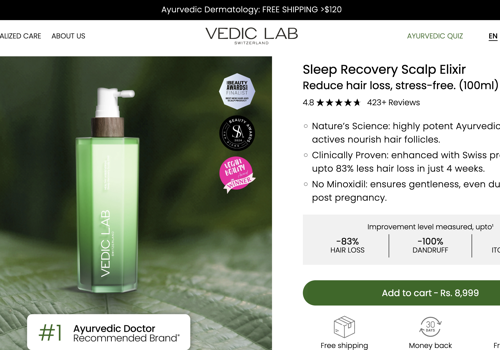 Web Development Package Example: Vedic Lab: Shopify Store Development