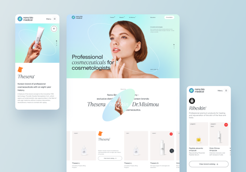 Web Development Package Example: NanoBio Medical – distributor Korean nanocosmetics