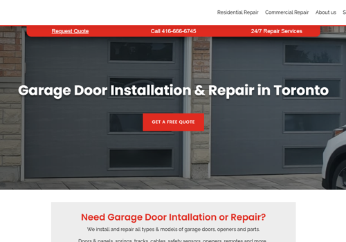 Web Design Package Example: Pro Entry Garage Doors