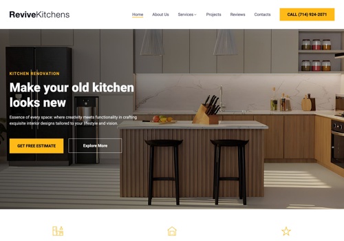 Search Engine Optimization Package Example: Website for Kitchen Remodeling company in OC.
