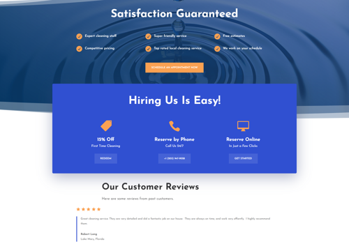 Web Design Package Example: Sister's Cleaning Services