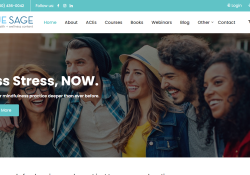 Web Design Package Example: Truesage -- less stress, more happiness