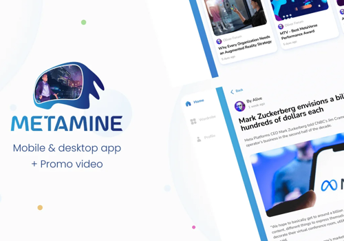 UX/UI Design Package Example: MetaMine